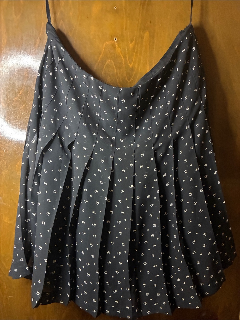 Lauren Ralph Lauren Black Skater Skirt with White Micro Motif